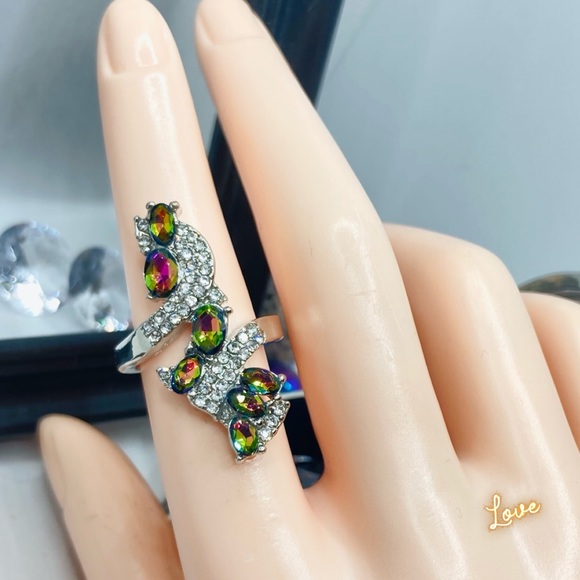 3-$15 Mystical Topaz Gemstone Filigree Shield Armor Ring - Picture 3 of 3